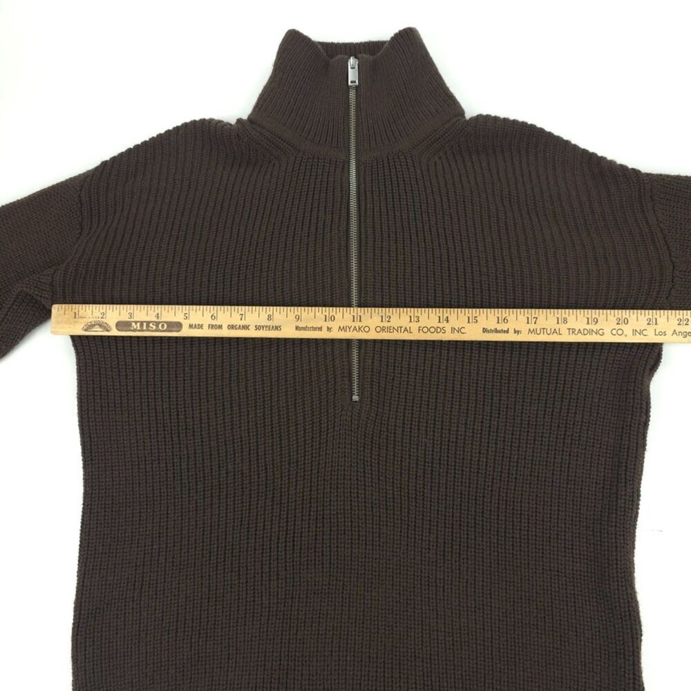 NEW Quince Australian Merino Wool Half Zip Sweater Coffee Bean Brown Minimal - Picture 4 of 13